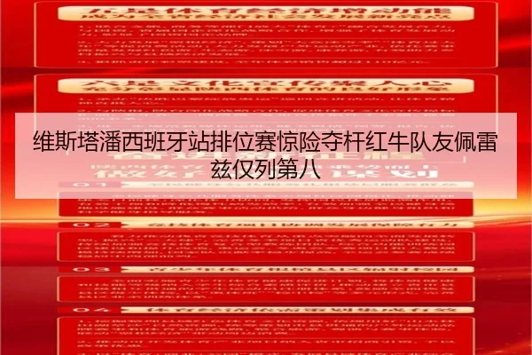 维斯塔潘西班牙站排位赛惊险夺杆红牛队友佩雷兹仅列第八